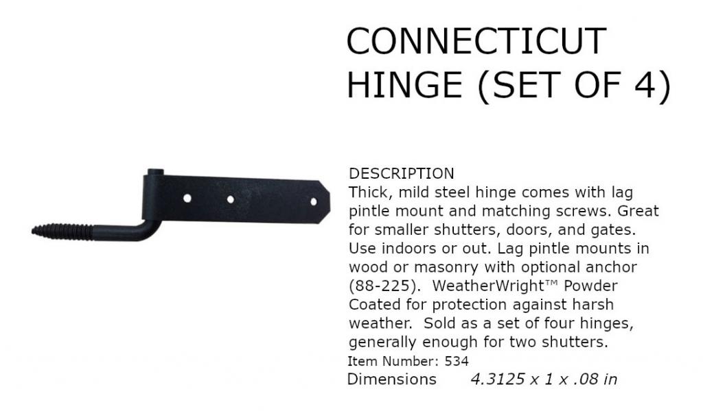 Set of 4 Connecticut Strap Hinge/Pintle